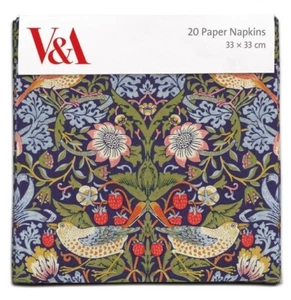 V & A Museum William Morris Strawberry Thief 20 Paper Napkins 3 Ply - Picture 1 of 8