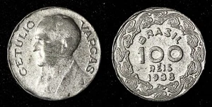 BRAZIL Dr. Getulio Vargas Copper-Nickel 1938 100 Reis 1st Year  KM# 544 ( 602) - Picture 1 of 3