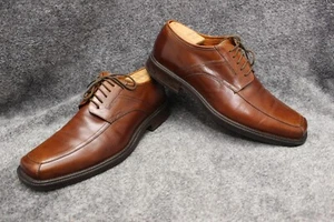 Johnston Murphy mens size 11.5 brown square toe leather dress shoe - Picture 1 of 20