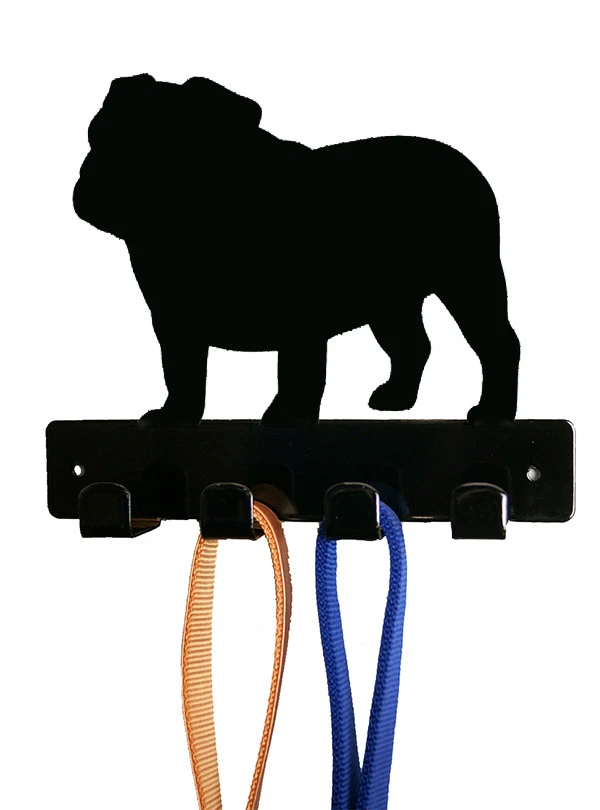 Bulldog Dog Leash Holder - Wall Mount - Made in USA - Image 1 of 1