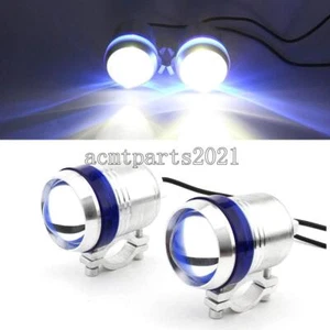 Par de luces antiniebla LED para conducción de motocicletas de 30 W blancas y azules para Harley-Davidson - Imagen 1 de 9