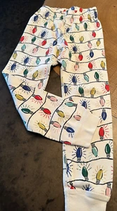 HANNA ANDERSSON CHRISTMAS LIGHTS PAJAMA PANTS GIRLS 4 EU 100 ORGANIC COTTON - Picture 1 of 4