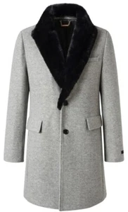 RRP £700 Moncrief Cashmere Wool silver men Overcoat size 42 Men New - Picture 1 of 1