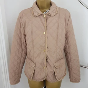 Chaqueta Zara UK 16 Acolchada Bolsillo Hasta la Cintura Cierre Nuca Beige - Imagen 1 de 12