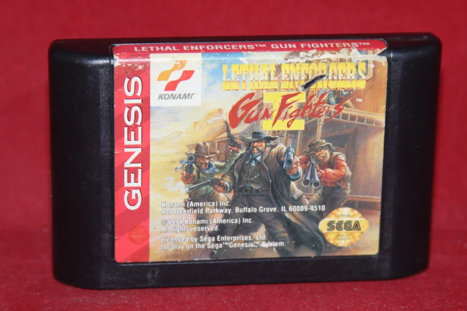 Lethal Enforcers 2 II Gun Fighters (Sega Genesis, 1994) Game Cartridge - Image 1 of 1