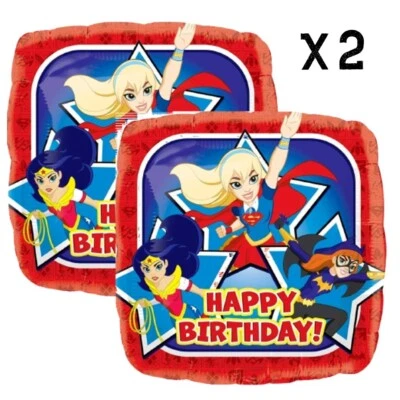 x 2 Wonderwoman Batgirl DC Super Girls Foil Balloon Birthday / Party Ware 17 '' - Image 1 of 2