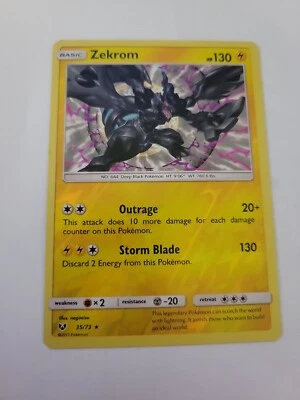 Pokemon TCG Zekrom 35/73 Shining Legends Reverse Holo Rare Lightning MP - Image 1 of 4