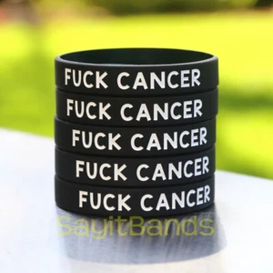 Set di braccialetti in silicone F*** CANCER - disponibili braccialetti sensibilizzazione all'ingrosso - Foto 1 di 21