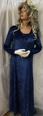 Blue Medieval/ Renaissance Gown , Headpiece, Size M/L - Image 1 of 4