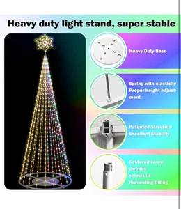 Outdoor Lighting Christmas Tree Light for Yard, 12FT Smart Led - Picture 1 of 5