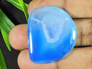 Druzy Agate Healing Fancy Cabochon Loose Gemstone 31X36X06MM L620 - Picture 1 of 9
