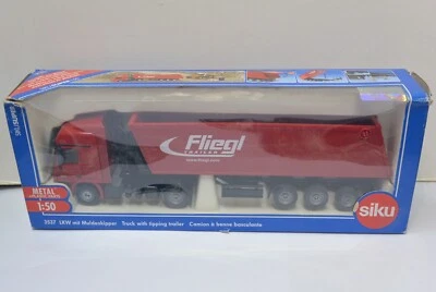 Siku 1:50 DieCast car Mercedes Actros Lorry Truck Fliegl Tipping Trailer # 3537 - Image 1 of 4