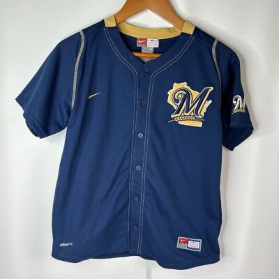 Camiseta deportiva del equipo Nike Milwaukee Brewers Prince Fielder MLB #28 juvenil mediana M calce seco Foto 1 de 4