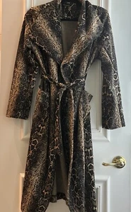 Shinestar Long Duster Coat Snake Skin Pattern Size L - Picture 1 of 6