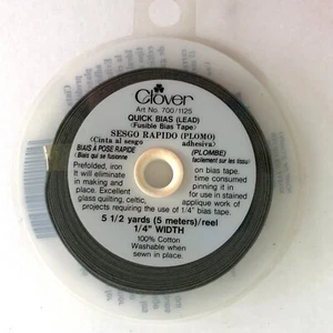Clover 700-1125 Quick Bias Fusible Bias Tape 1/4" x 5-1/2 yd Lead Gray - Picture 1 of 2