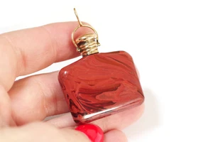 Pendentif flacon à parfum en verre en or 18k, Pendentif ancien en verre - Picture 1 of 6