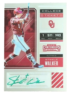 Steele Walker 2018 Elite Extra Contenders Chrome Autograph Green Ink #SW SSP RC - Picture 1 of 4