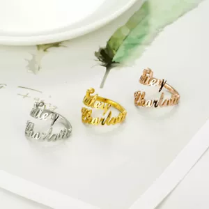 Personalized 1 to 4 Name Ring Custom Stainless Steel Home Jewelry Women Gifts - Picture 1 of 12