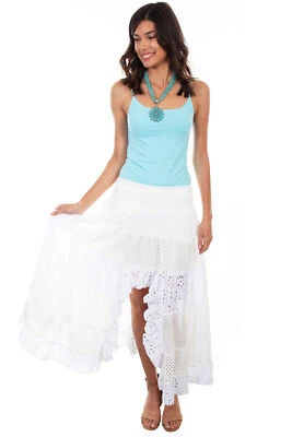 Scully Womens White 100% Cotton Smocked Skirt - Image 1 of 3
