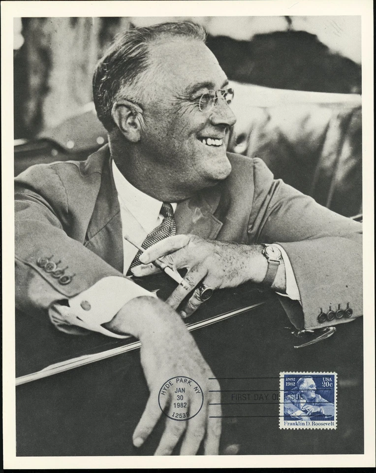 First Day Issue Franklin D Roosevelt 20c Stamp USA #1950 FDC Hyde Park 1982 FDR - Image 1 of 1