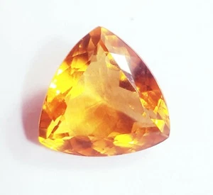 Natural Citrine Trillion Cut 12.55 Ct Certified Loose Gemstone With Free Gift - Picture 1 of 5