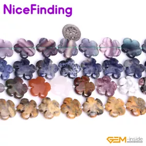 Collares de piedras preciosas de flores naturales de 20 mm para hacer joyas pulseras 15" hágalo usted mismo - Imagen 1 de 28