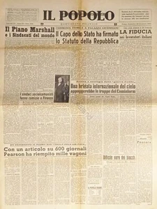 Quotidiano - Il Popolo Nuovo N. 304 - 1947 Il Piano Marshall e i Sindacati - Foto 1 di 1