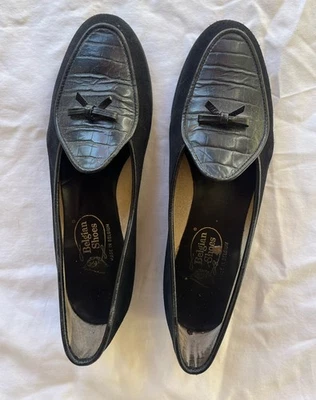 Mocasines belgas de gamuza negra Midinette mocasines con moño zapatillas para mujer talla 6 Foto 1 de 4