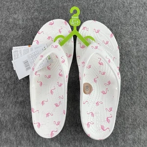 Crocs Kadee II Damen-Flip-Flops ALL OVER Flamingo bedruckt 211700-100 Größe 8 neu mit Etikett - Bild 1 von 7