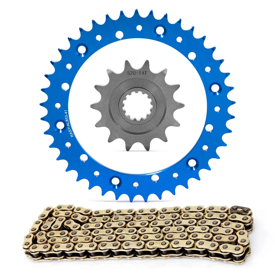 Kit de cadena de piñón de paso 14T 41T 520 para Yamaha YFM660 YZ400 WR400 MX400 XT400 Foto 1 de 4