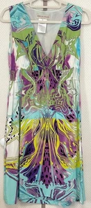 Emilio Pucci, One-piece dress, Multicolor, blue, purple, Size I42, M, 100% Silk - Picture 1 of 19