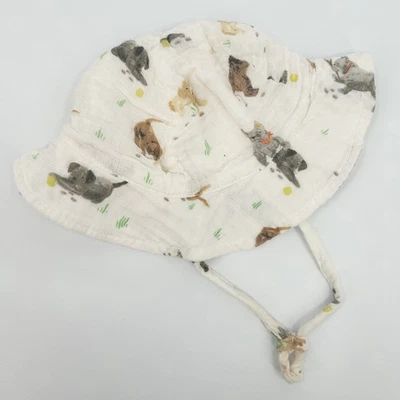 Angel Dear Baby Cubo Sombrero para el Sol Talla 12-24M Algodón Orgánico Muselina Cachorro Perro Estampado Foto 1 de 4