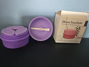 Travel Silicone Makeup Containers Refillable Empty Silicone Cream Jars Purple - Picture 1 of 6