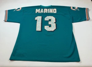 Vintage Logo 7 Inc. Miami Dolphins Marino #13 Jersey XL Teal Fabric (bin HH160) - Bild 1 von 9