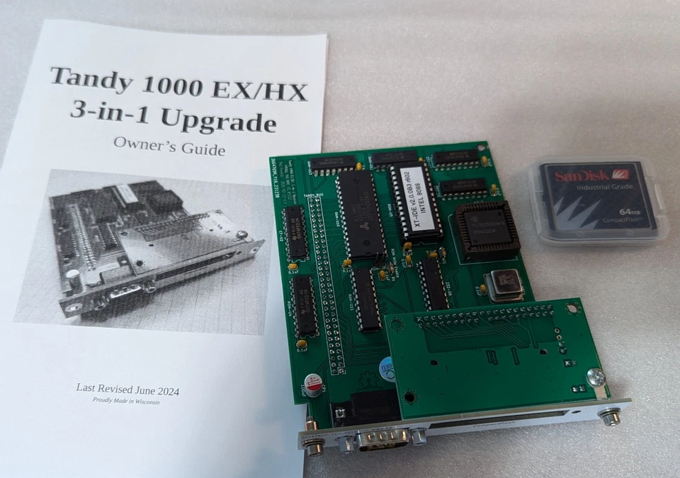 Tandy 1000 EX/HX 3-in-1 Adapter - Serial + RAM + XTIDE Upgrade - Image 1 of 4