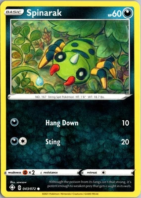 Spinarak Normal Common Shining Fates 043/072 NM - Image 1 of 2