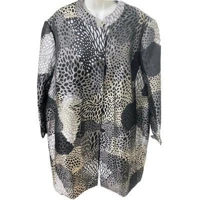 ANNE KLEIN Forrado Animal Estampado Botón TRENCH ABRIGO Chaqueta Talla 20W Nuevo con Etiquetas Foto 1 de 4