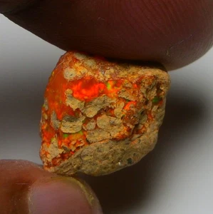 Rare Orange Opal Rough 8.45 Cts Natural Ethiopian Welo Opal Raw, Jewelry Grade - Picture 1 of 10