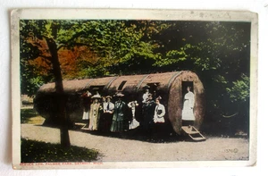Vintage 1910s Prelinen Postcard of SPRUCE LOG, PALMER PARK, DETROIT, MICH. - Bild 1 von 2