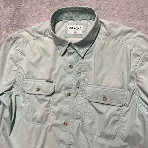 Poncho Shirt Mens XL Slim Fit Teal Fishing Vented Performance Magnetic Pockets - Picture 1 of 16