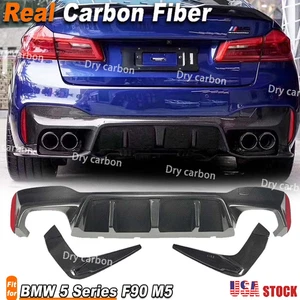 Alerón labial difusor parachoques trasero CARBONO REAL para BMW F90 M5 G30 G38 540i 17-22 - Imagen 1 de 12