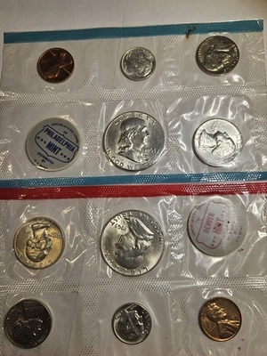 1963 US MINT SILVER P & D Set 90% Franklin Washington SILVER COINS - Image 1 of 4