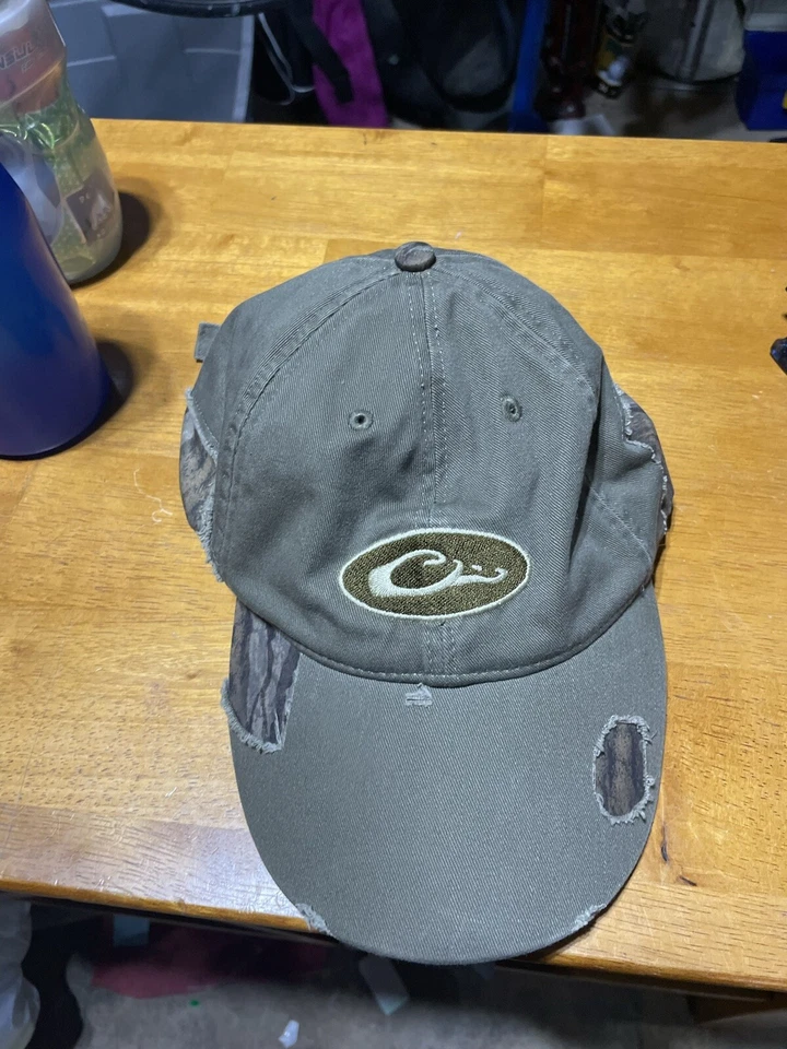 Drake Waterfowl distressed Mossy Oak Camo Hunting Adjustable Back Hat Cap - Image 1 of 4