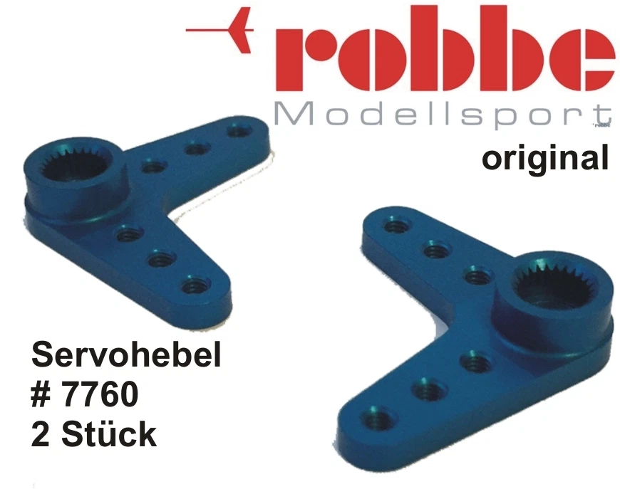 Servohebel Aluminium 2 Stück # 7760 blau Original Robbe/Futaba Ware NEU !! - Bild 1 von 1