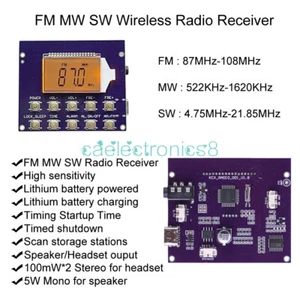 FM MW SW Full-band Digital Display Clock Radio Module Short Wave Medium Wave NEW - Picture 1 of 7