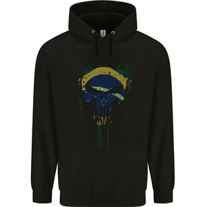 Brazil Skull Gym Training Bodybuilding Childrens Kids Hoodie - Picture 1 of 3