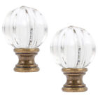 2Pcs Glass Lamp Finial Lamp Shade Finial Decoration Accessories with Polished