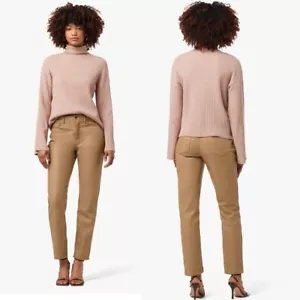 $218 JOE'S THE HONOR HIGH RISE VINTAGE STRAIGHT JEANS VEGAN LEATHER FAWN 34 - Picture 1 of 11
