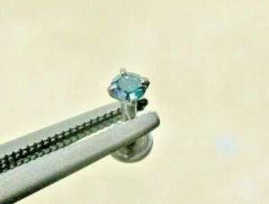 2.65mm REAL BLUE DIAMOND MONROE LABRET,LIP,CERTIFICATE 1/4, 5/16, 3/8, 7/16,1/2" - Picture 1 of 7