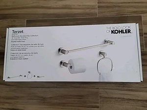 NEW KOHLER TERZET 3-PIECE BATHROOM ACCESSORIES SET, BRUSHED NICKEL R33796-BN NIB - Picture 1 of 6